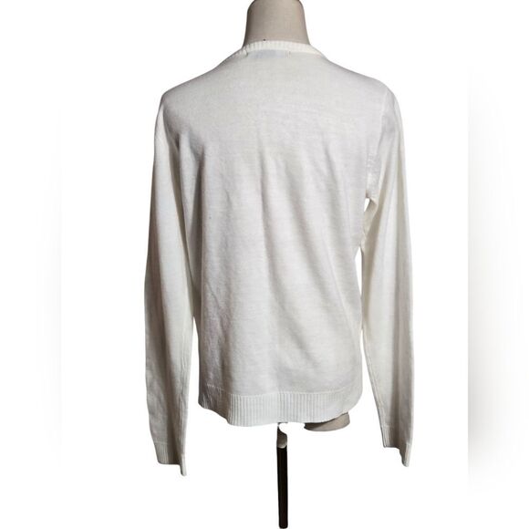 Reference Point NY Floral Embroidered White Sweater - Picture 4 of 6